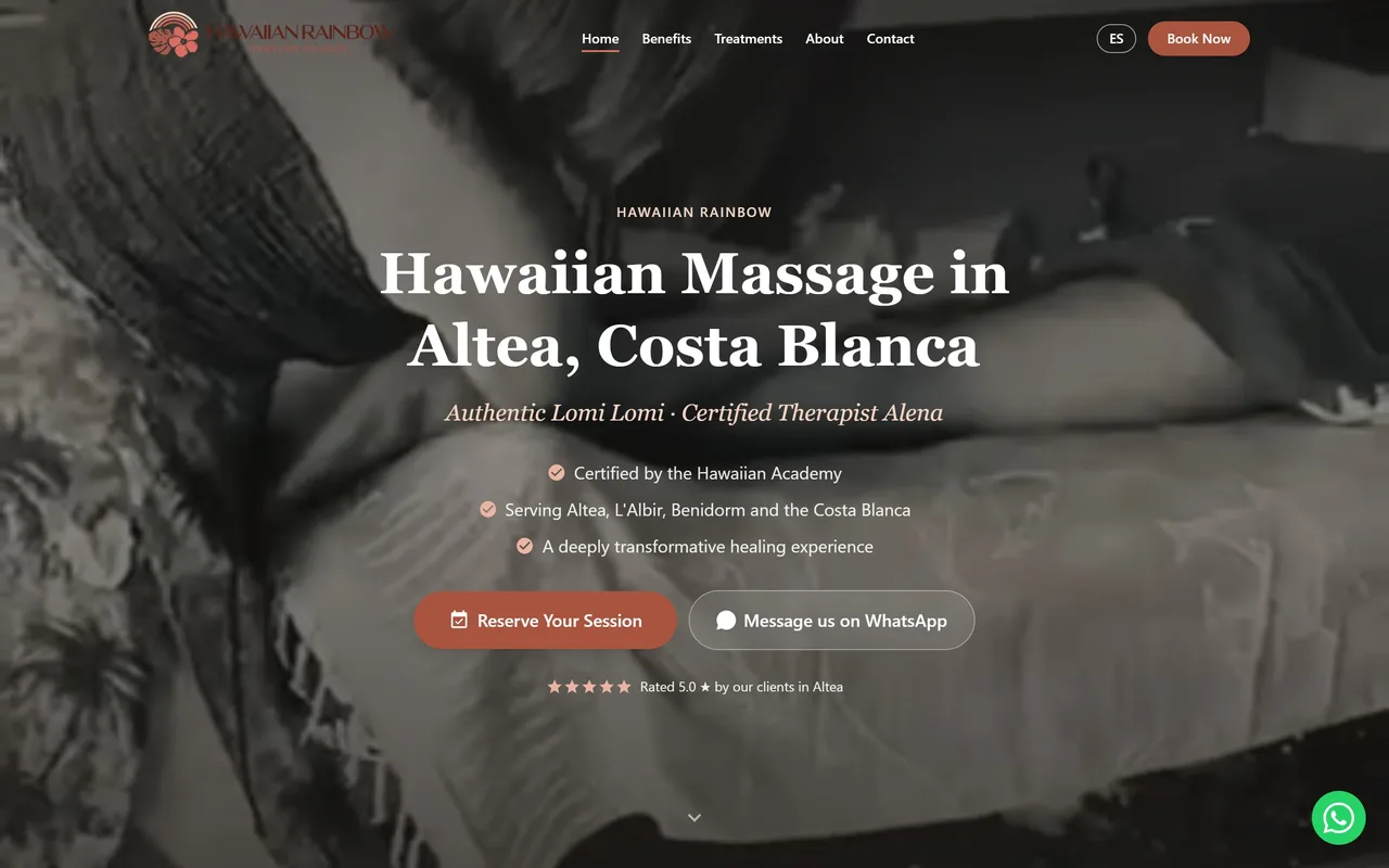 Captura de escritorio de la web de Hawaiian Rainbow